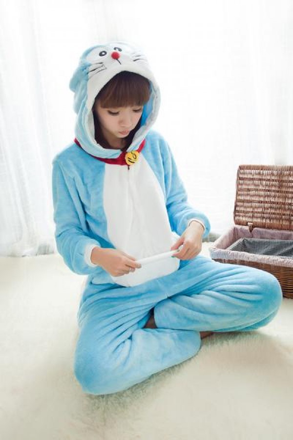 Flannel Doraemon Kigurumi Lovers Cartoon Onesies - 4kigurumi.com