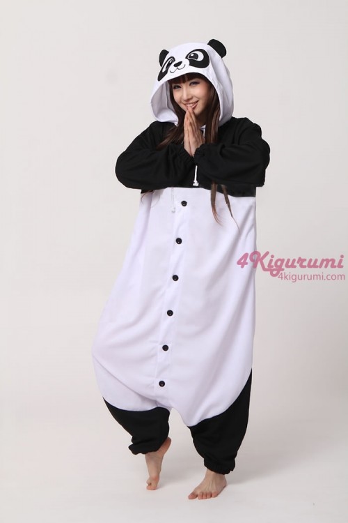 Panda Onesie Animal Costumes Kigurumi Pajamas Polyester Mesh ...