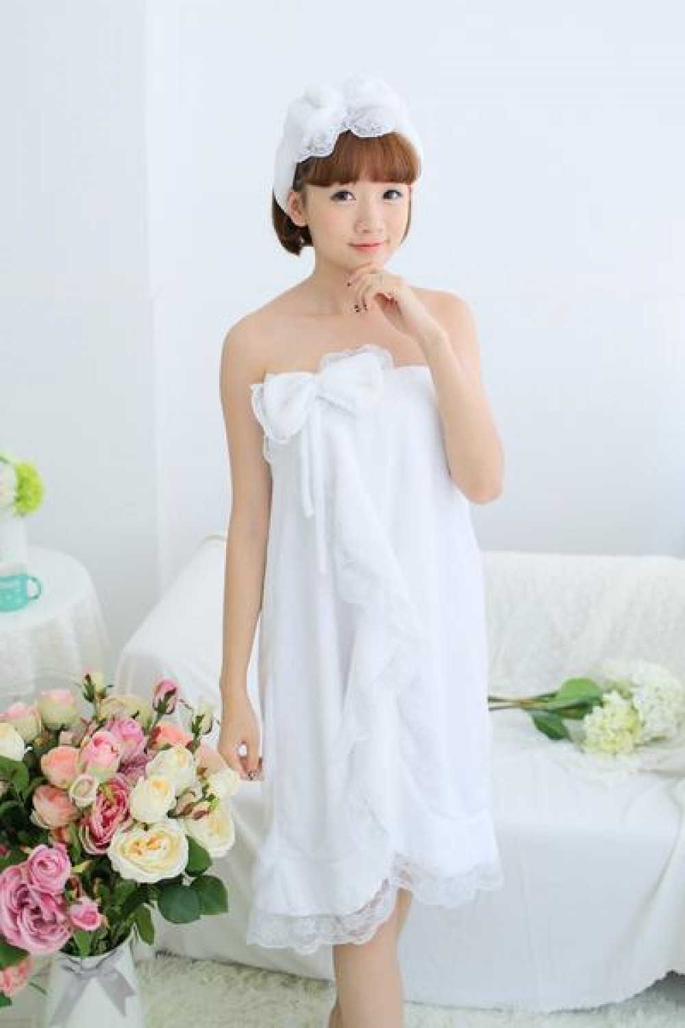 Noble White Bathrobe Women Robes - 4kigurumi.com